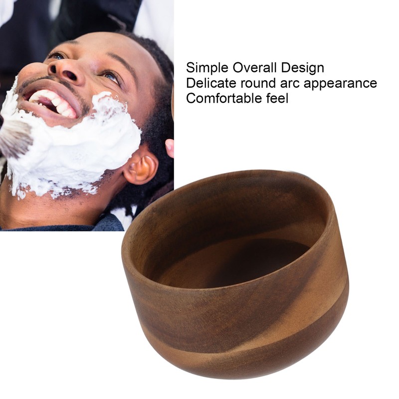 Wooden Men Shaving Bowl Burr Free Compact Shaving Cream Cup