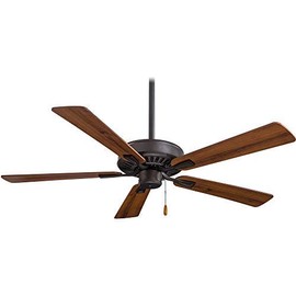 Minka-Aire F556-ORB, Contractor 52" Ceiling Fan, Oil Rubbed Bronze Finish with Reversible Medium Maple or Dark Walnut Blades