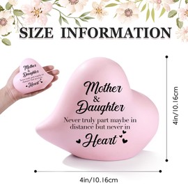 Gifts for Mom from Daughter - Mothers & Daughters Never Truly Part,Heart Desk Plaque Sign Mothers Day Birthday Daughter Gift for Mom