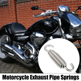 A ABSOPRO Motorcycle Silencer Exhaust Pipe Spring 55 mm 2.17 Inches Silver Tone Pack of 4