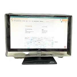 The Perfect Dust Cover LLC White Vinyl Monitor Cover with Clear Front, Compatible with 24-inch LED/LCD Monitors, Anti-Static, Waterproof, Dimensions 23''W x 3''D x 16''H
