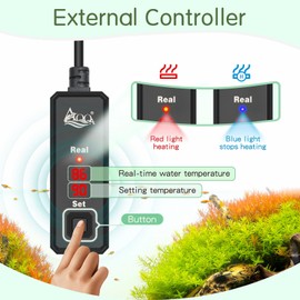 AQQA Aquarium Heater, 150w Fish Tank Heater with 59-93°F External Controller, Rapid Heating, Dry Burning-Resistant & Overtemperature Protection System