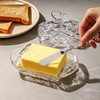 MKLZ Glass Butter Dish with Lid, Clear Cheese Dish with
