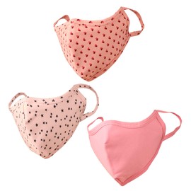 Touchstone Anti Pollution Smog Smoke Cold Cough Protective Cotton Face Masks Soft knitted - medium size comfortable Washable double layer. (Pack of 3). Shades of Pink