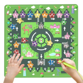 Montessori Toy Magnetic Game Labyrinth, Alphabet Learning Puzzle for Children from 2 3 4 Years, Motor Skills Toy Sensory Toy for Autism, Wooden Toy Educational Games, Gifts for Boys Girls