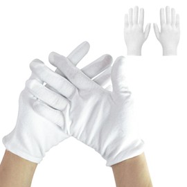 6 Pairs White Cotton Gloves for Eczema Gloves, Moisturizing Gloves Over Night for Women Men Dry Hands Skin Spa Hand Cream(One Size)
