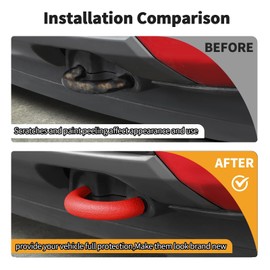 JWWY Front Bumper Tow Hook Covers Tow Trailer Hitch Receiver Cover Towing Hitch Rubber Sleeve Protector Cover Trim Fit for 2004-2024 Ford F150,2017-2021 Tundra,for 2021-2024 Bronco Accessories Red