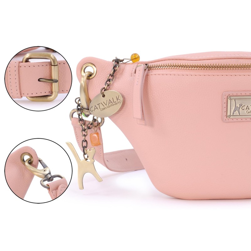 Catwalk Collection Handbags - Luxury Leather Belt Bag - Festival