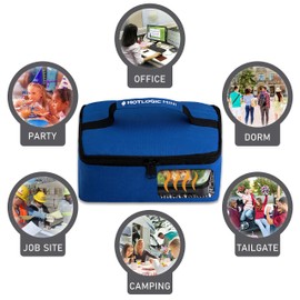 HotLogic Mini Portable Oven - Food Warmer and Heater – Lunch Box for Office, Travel, Potlucks, and Home Kitchen (Blue)