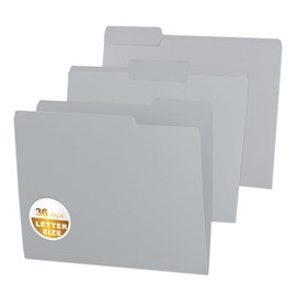 36 Packs Colored File Folders,Grey File Folders Letter Size,1/3 Cut Tabs File Folder,Two-Tone File Folders for School,Office,and Home Organization
