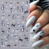 Christmas Nail Art Stickers Winter Snowflake Penguin Nail Decals 4PCS