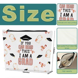 Sldpngo 2024 Graduation Congratulations Gifts Cosmetic Bag, Graduation Gifts for Women, I Am A Grad Makeup Bag, Inspirational Cheer Up Birthday Gifts for Friend Sister