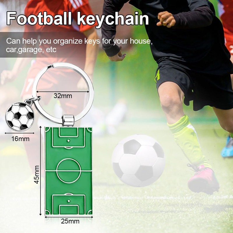 KOQAIIZ Pack of 2 football keyrings, multicoloured