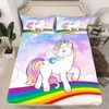 Feelyou Unicorn Sheet Set Pink for Girls Cute Rainbow Unicorn