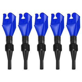 HARFINGTON 5pcs Flexible Snap Funnel, Universal Plastic Draining Oil Tool Retractable Automotive Fuel Funnel for Cars and Motorcycles, Blue