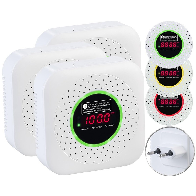 VisorTech Gas Meter: Set of 3 Design Socket Multi Gas