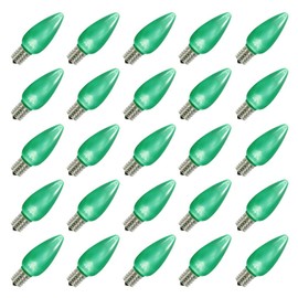 Vickerman 648063-0.96 watt 130 Volt C9 Green LED Light Bulb (25 Pack) Christmas Light Bulbs (XLEDSC94-25)