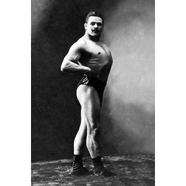 Bodybuilders Shadowed Front and Right Profile by Vintage Muscle Men -