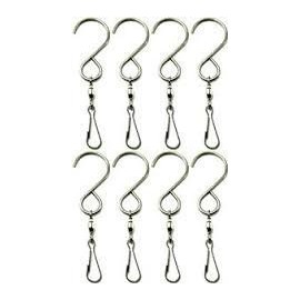 Swivel Wind Chime Spinner Hook 8 Pack Stainless Steel Swivel Clips Hangers for Hanging Wind Chimes Mobile Spinners String Lights Crystal Twisters 360 Rotating Party Supply Garden Lights Hooks