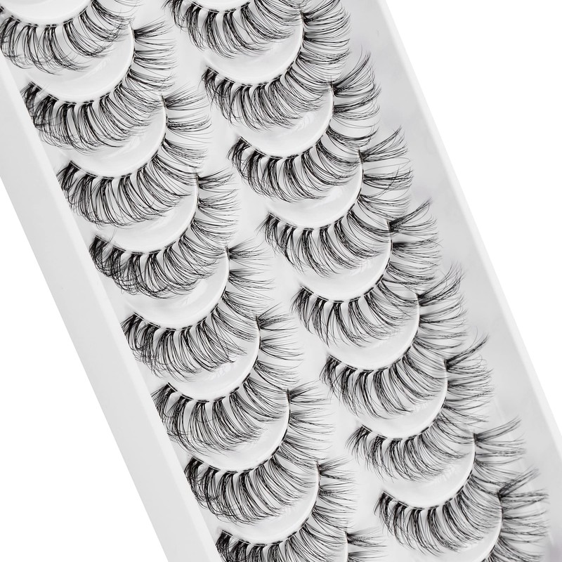 3D False Eyelashes, Natural Eyelashes, Pure Handmade Natural Look, Fluffy