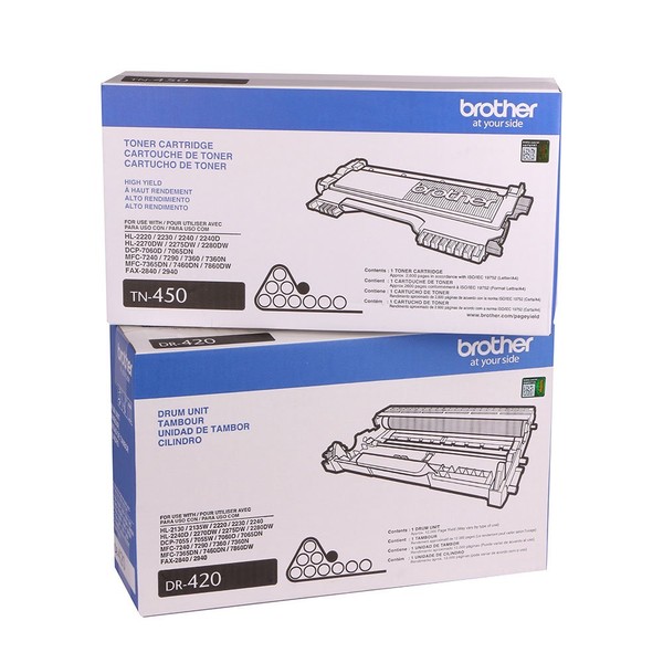Brother TN450, DR420 Combo Pack Convient Bundle High Yield Toner