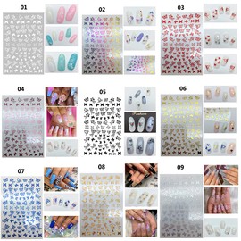 New DIY Nail Art Manicure 3D Butterfly Adhesive Nail Stickers Holographic(24)