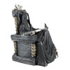 Black Holy Death Grim Reaper Sitting On Skeleton Skull Throne