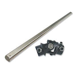 IMOOA Chrome 18" Steering Shaft & Black 3/4" DD x 3/4" DD Universal U Joint Kit