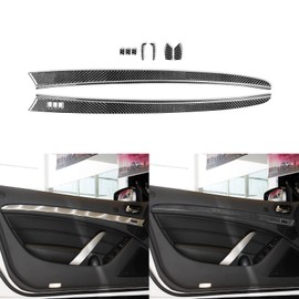NVCNX Real Carbon Fiber Compatible with Infiniti G35 G37 G25 Q60 Q40 2007-2015 2008 2009 2010 2011 2012 2013 2014 X S Coupe Convertible Car Accessories Interior Trim Door Inner Panel Cover Black