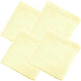 8 Year Towel, Hand Towel, 13.4 x 13.8 inches (34 x 35 cm), 100% Cotton, Thin, Quick Drying, Highly Absorbent, Durable, No Bulk, Pastel Lemon, Set of 4