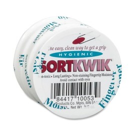 Sortkwik Fingertip Moistener, Non-Toxic,3/8 oz.,3/PK, White - 2pc