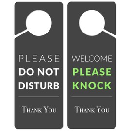 Do Not Disturb Door Hanger Sign, 2 Pack (Printed on Both Sides), 9.3â³x3.5â³ PVC Plastic, Please Do Not Disturb Sign for Home, Office, Hotel, Bathroom, Bedroom, Counseling, Therapists, Clinic, Regular