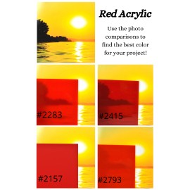BuyPlastic 2415 Red Colored Acrylic Plexiglass Sheet  1/8" x 12" x 12"