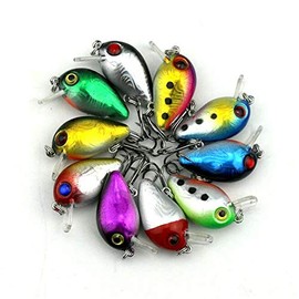 VOANZO 10 Pieces Fishing Lure Bait Tackle Simulation Colour Hard Fishing Bait Bionic Fake Bait Fishing Accessories Outdoor Fishing Accessories