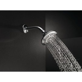 Delta Faucet 5-Setting Raincan Shower Head, Chrome Rain Shower Head, Round Shower Head, Delta High Pressure Shower Head, Water Saver Shower Head 1.75 GPM, Chrome RP78575