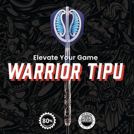 Shot! Darts Warrior Tipu Steel Tip Dart Set Front Weighted 80% Tungsten Barrels 25gm