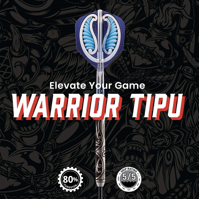 Shot! Darts Warrior Tipu Steel Tip Dart Set Front Weighted