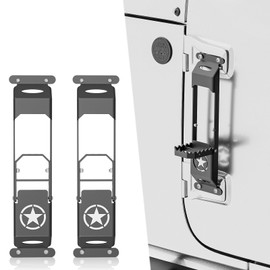 EYOUHZ for JK JL JT Hinge Step Foldable Foot Pedal with Bottle Opener Compatible with 2007-2025 Jeep Wrangler JK JL JKU JLU & Gladiator JT 2/4 Doors, Foot Step Accessories Star Sign Door(2 PCS)
