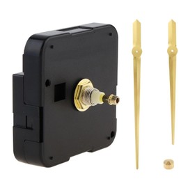 MovFlax 1 Piece Quartz High Torque Long Copper Shaft Clock Movement Mechanism 19mm Shaft Length for Faces 8-12mm Thick with Extra Long Gold Hands Set (1, Gold)