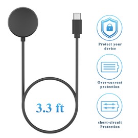 3.3 ft (1 m) Long Magnetic USB C Charging Stand, Galaxy Watch6 Charger & Galaxy Watch5 Charger & Galaxy Watch4 Charger, C-Shaped Charger, Smart Watch Accessory, Fast Charging Compatible Galaxy