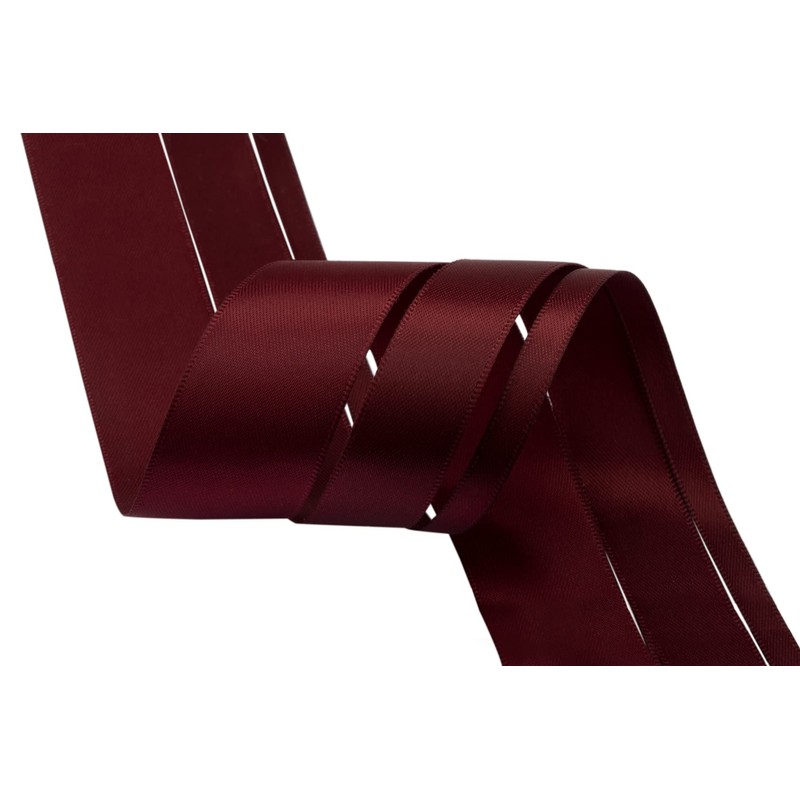 Zofrud 3 Rolls of Burgundy Double Faced Satin Ribbon -