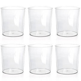 Okllen 6 Pack Clear Round Plastic Waste Baskets, BPA-Free Trash Can Bin for Bathroom, Kitchen, Office, Home, 8"x7.5"x6.4"