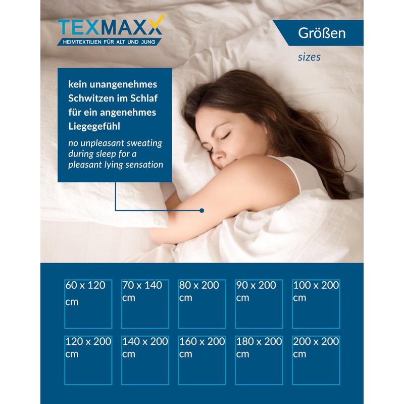 TEXMAXX® Mattress Protector 80 x 200 cm - Breathable/Waterproof Mattress