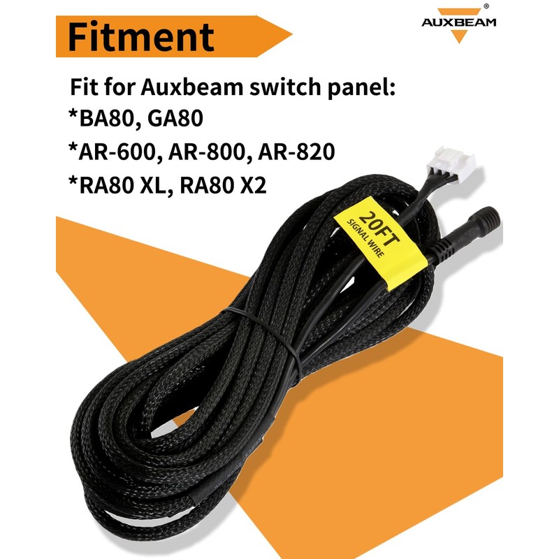 Auxbeam 20FT Signal Wire for Auxbeam Switch Panel, 4Pin Wiring