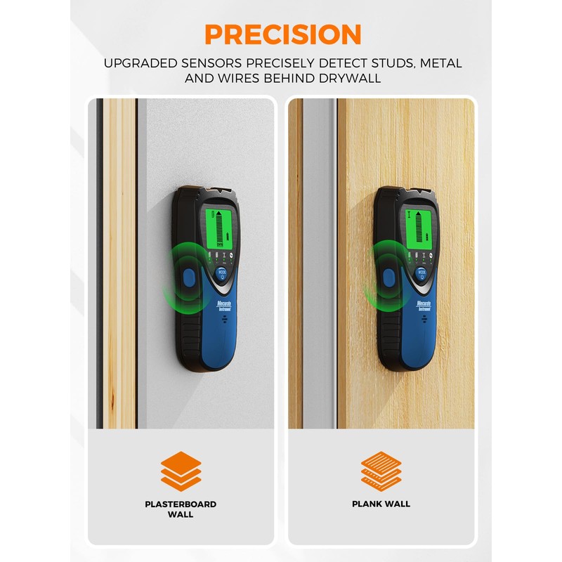Mecurate 5-in-1 Stud Finder with LCD Display, Wall Scanner for