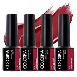 Calapia one-step solid color gel nail, 015 bloody red, 6g, 4 pieces / 칼라피아 원스텝 솔리드 컬러 젤네일, 015 블러디 레드, 6g, 4개