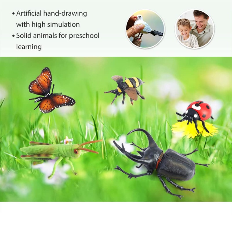 Bug Toys Figurines VOLNAU 12PCS Insect Animal Figures for Kids