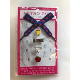 Retro Pop School Pencil Apples Retro Pop Cool Little Enamel Thing Shoe Lace String Charm