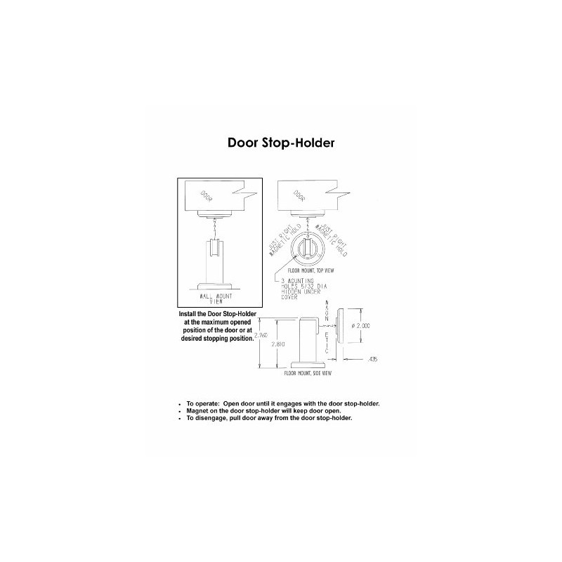 FPL Modern Door Stop/Holder and Magnetic Catch - Satin Brass