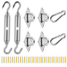 DODUOS 304 Stainless Steel Triangular Awning Attachment Set, Awning Accessories Attachment, Bracket for Sun Sail, Awning Mounting Set for Garden, Easy Assembly, Pack of 40